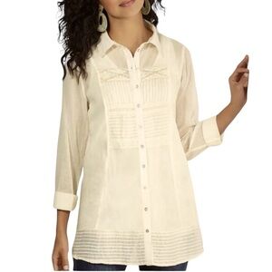Soft Surroundings Embroidered Tunic Blouse
